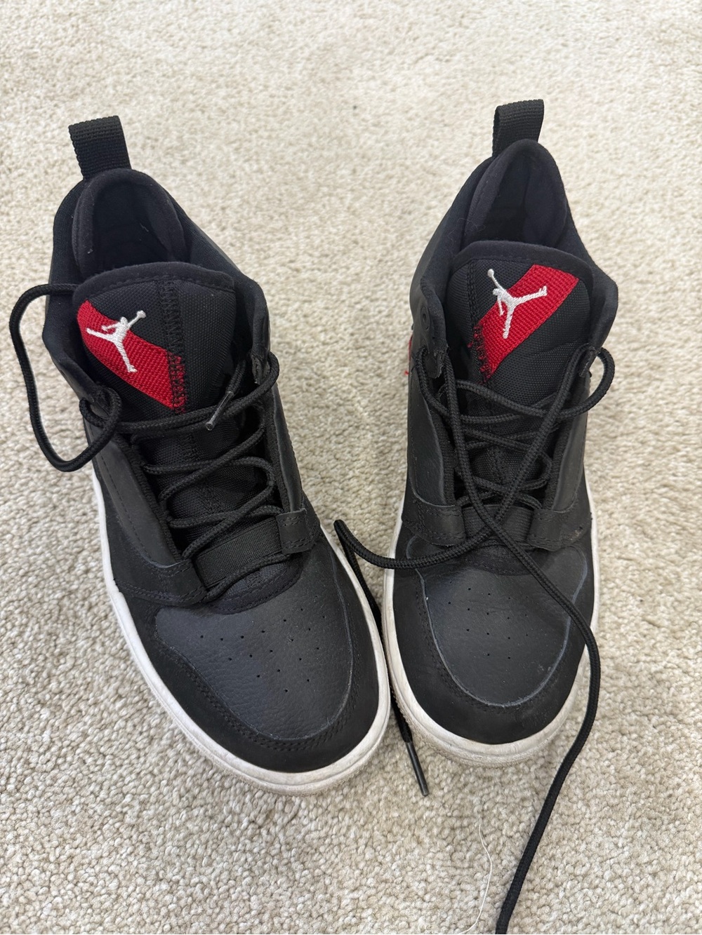 Jordan Kids Black and Red High-Top Sneakers